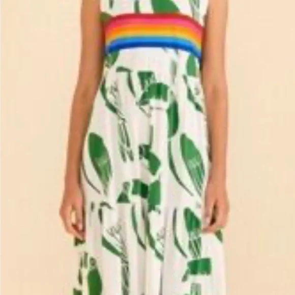 FARM Rio Green and Rainbow Midi Dress - Picture 2 of 7